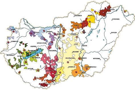 Magyar borvidékek térképe
