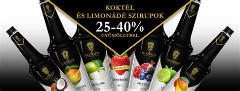 különböző ízű koktél szirupok