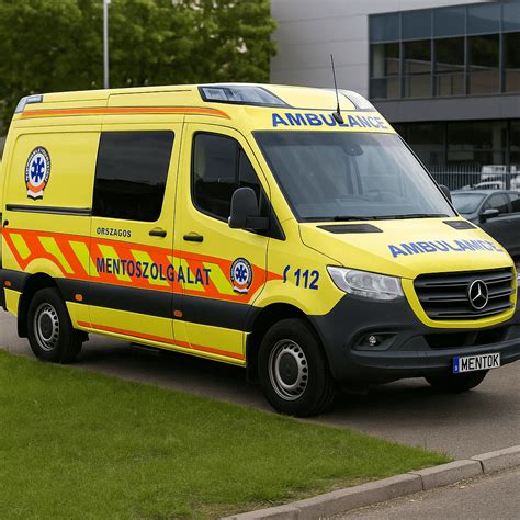 Mentőápolók egy mentőautó mellett