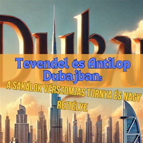 Illusztráció Dubaj modern épületeiről és a felkelő napról
