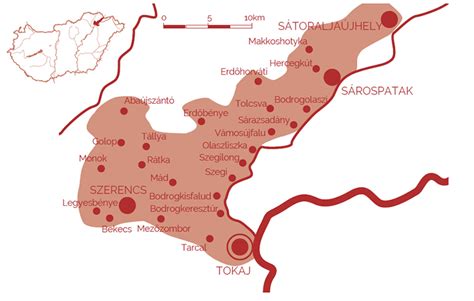 Tokaji borvidék panoráma térkép